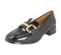Ladies Spot On Smart Loafer Low Block Heels Court Womens Work Shoes 'F9R0156'