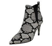 Ladies Spot On Snake Print Ankle Boots F50990