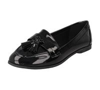 Ladies Spot On Tassel Trim Wide Fit Slip On Shoes F8R0560