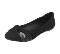 Ladies Spot On Twist Vamp Trim Ballerinas