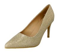 Ladies Spot On Wide Fit Court Platform High Heels F9R0110