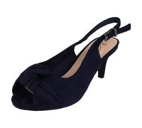 Ladies Spot On Wide Fit Sling Back Shoes With A Kitten Heel F12110