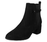 Spot On Ladies Spot On Wide Fit Zip Up Ankle Boots F51253 - Black Microfibre - UK 6
