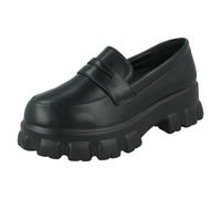 Ladies Spot On Wide Fitting Slip On Loafer Shoes