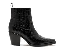 Ladies Square Toe Chunky Heel Ankle Boots, Comfortable Block Heels Western Cowboy Short Booties, Fashion Pull on Outdoor Riding Boot for Party Evening Office Shoes,Black,12 UK