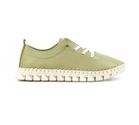 Ladies St Austell Khaki Leather Plimsoll 4 Khaki