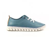 Ladies St Austell Light Blue Leather Plimsoll 8 Light Blue
