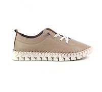 Ladies St Austell Taupe Leather Plimsoll 4 Taupe