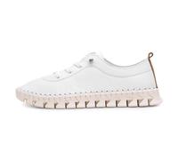 Ladies St Austell White Leather Plimsoll 8 White