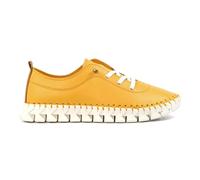 Ladies St Austell Yellow Leather Plimsoll 5 Yellow