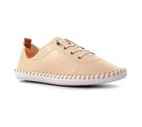 Ladies St. Ives Cream Leather Plimsoll 4 Cream
