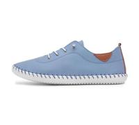 Ladies St. Ives Light Blue Leather Plimsoll 4 Light Blue