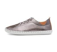 Ladies St. Ives Metallic Pewter Plimsoll 5 Pewter