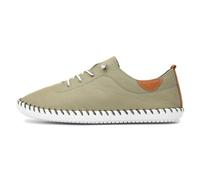 Ladies St Ives Soft Leather Khaki Plimsoll 6 Khaki
