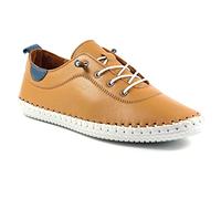 Ladies St Ives Soft Leather Tan Plimsoll 4 Tan