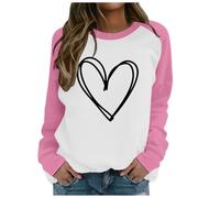 Ladies St Patricks Day Print Crew Neck T-Shirt Warm Jumper Womens, pink, XXL