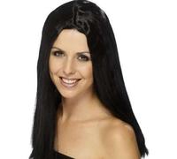 Ladies Star Style Fancy Dress Wig Black 60s Hippie 1960s Hippy by Smiffys