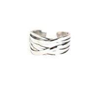 Ladies Sterling SilverSilver Wide Plain Band Rings Open Adjustable, Multi-Layer Cross Braided Thumb Finger Circlet Jewelry for Unisex Party Club Y2K Rock Punk Hip Hop