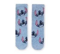 Ladies Stitch Cosy Fluffy Socks, Blue, Lilo and Stitch Character Print