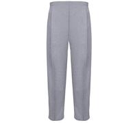 Ladies Straight Leg Trousers with Pockets - Womens Half Elasticated Waist Pull On Work Office Formal Stretch Pants - Mid Rise Smart Casual Bottoms - 100% Polyester Light Grey 14/27