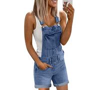Ladies Stretchable Dungaree Shorts Braces Hot Pants One Piece Women Playsuit