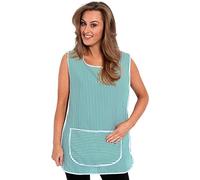 Ladies Stripe Tabard with pocket and button fastening side, made in the UK from Polyester for easycare. Selection of sizes and colours, most in stock and available for same day despatch, £5.99 each + P&P (OS (Approximately 44/46 inches), Green/White Stripe)