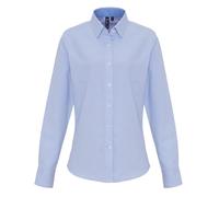 Ladies Striped Shirt Womens Long Sleeve Oxford Blouse Formal Office Work Top