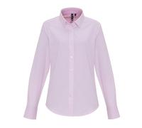 Ladies Striped Shirt Womens Long Sleeve Oxford Blouse Formal Office Work Top