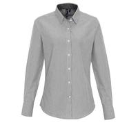 Ladies Striped Shirt Womens Long Sleeve Oxford Blouse Formal Office Work Top