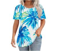 Ladies Striped T Shirt Batwing Tops for Women UK Floral Print Short Sleeve Tops for Women UK Stretch Crew Neck Tight Tee Crop Top Plain Tshirts Striped T Shirt Deep Blue