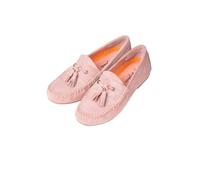 Ladies Suede Driving Loafers Women's Leather Driving Shoes Summer Shoe (Pink, UK Footwear Size System, Adult, Women, Numeric, Medium, 5)