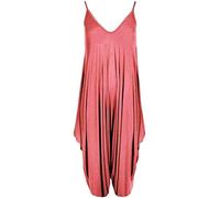 Ladies Summer All In One Wear Italian Drape Relaxed Fit Baggy Playsuit Women’s Sleeveless Cami Strappy Neck Jumpsuit Italian Lagenlook Style Playsuit Jumpsuit (Coral UK 16-18)