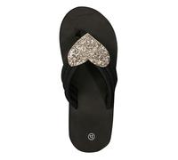 Ladies Summer Beach Flip Flops Shoes Glitter Heart-Shaped Open Toe Slippers Women Cute Non Slip Flip Flops Solid Color Casual Shoes (Gold, 37)