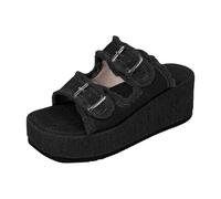 Ladies Summer Casual Sandals Summer Round Head Slippers With Soft Heel Cowboy Belt A Stirrup Sandal Slippers Female Outside Womens Hot Sandals (5)