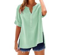 Ladies Summer Clothes, Crochet top, Oversized t Shirts, Women's Clothing, Short Sleeve Tops for Women UK, Women's Cotton Tops, Women Oversized t Shirt Mint Green
