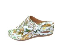 Ladies Summer Colour Blocking Slope Heel Thick Bottom Fish Mouth Large Size Sandals Slippers Soft Step from Shower to Shore