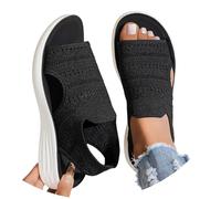 Ladies Summer Sandals, Platform sandals with breathable mesh fabric, elastic sole, and soft cushioning - lightweight, comfortable casual shoes, the ideal women's sandal for everyday wear.