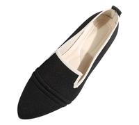 Ladies Summer Shoes- Women's Breathable Comfortable Pointed Toe Cloth Shoes A Footstool Women's Shoes Casual Fashion Shoes Chic Black