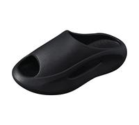 Ladies Summer Slippers Casual House Comfortable Shower Slipper Sandals Slip-On with Soft Chunky Outsole for Women Beach Pool Home Yoga (Black, 8.5)