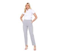Ladies Summer Trouser Half Elasticated Bi Stretch Waist Inside Leg 27 Inches Work Office Everyday Wear Pants (UK, Numeric, 20, Regular, Regular, Light Grey)