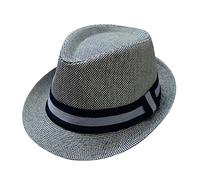Ladies Sun Hats for Extra Large Heads Men and Women Retro Jazz Hat Soild British Travel Beach Women Black Bucket (Grey, One Size)