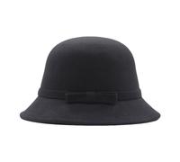 Ladies Sun Hats for Extra Large Heads Womens 1920s Bucket Cloche Hat Winter Faux Wool Crushable Bowler Vintage Cloche Round Visor XXL Hats for Big Heads (Black, One Size)