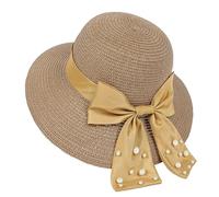 Ladies Sun Hats for Small Heads Ladies Hat Summer Foldable Cap Wide Brim Summer Beach Outdoor Women's Cap Fedora for Women (Khaki, One Size)