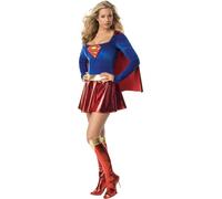 Ladies Super Hero Sexy Supergirl Fancy Dress Costume