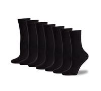 Ladies Super Soft Bamboo Crew Socks (7 Pairs Multipack) - Odour Free, Moisture Wicking, Antibacterial & Breathable Womens Black Socks. Ideal for Everyday, Work, Casual or Sports. Ladies Size UK 4-8