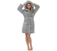 Ladies Super Soft Fleece Winter Hooded Wrap Dressing Gown Nightwear