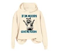 Ladies Sweatshirt Size 8 Led Christmas Jumper Black V Neck Jumper Puffer Gilet Ladies Velvet Jackets Big Fluffy Hoodie Ladies Thermal Tops Long Sleeve Ladies Trench Coat (Beige, L)