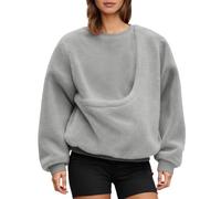 Ladies Sweatshirts,Hoodless Pullover Sweatshirt With Pocket For Small And Cats Cozy Soft Fleece Front Style Cuddly