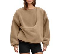 Ladies Sweatshirts,Hoodless Pullover Sweatshirt With Pocket For Small And Cats Cozy Soft Fleece Front Style Cuddly