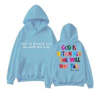 Ladies Sweatshirts Lady's Fall Hoodie Father Day God Is In Her Tops for Women Uk (Sky Blue, S)